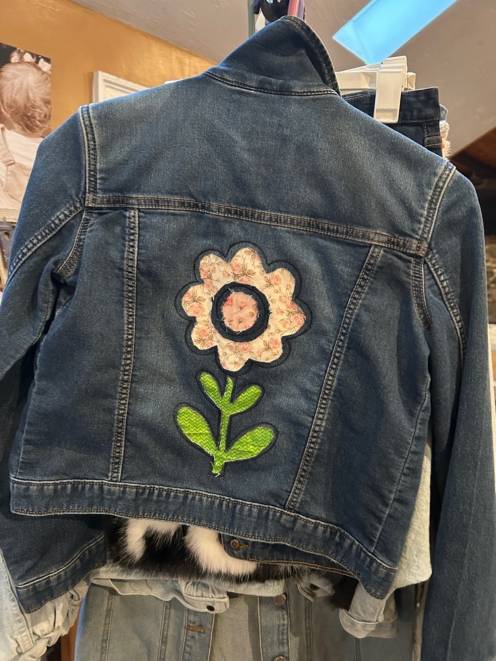 Kids Up Cycled Flower, Jean Jacket